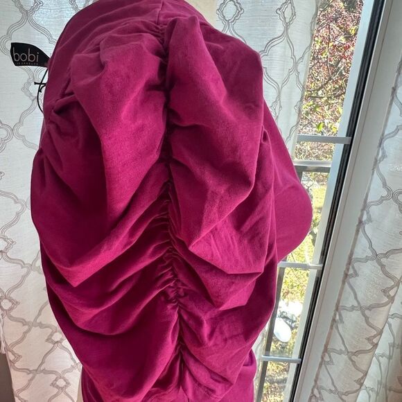 nwt Bobi la women's one‎ shoulder rouched sleeve size medium - Picture 5 of 10